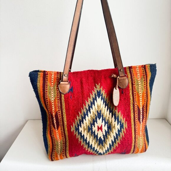 Wool Southwestern Print Colourful Tore Bag - Picture 6 of 11